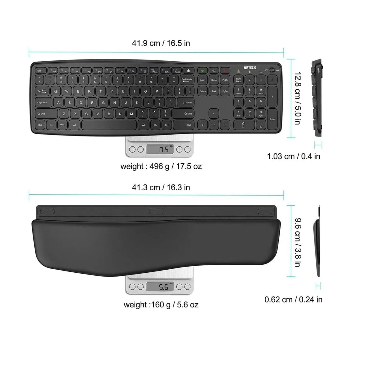 Teclado Ergonomico Bluetooth Arteck Hb323 | Diseño Formal