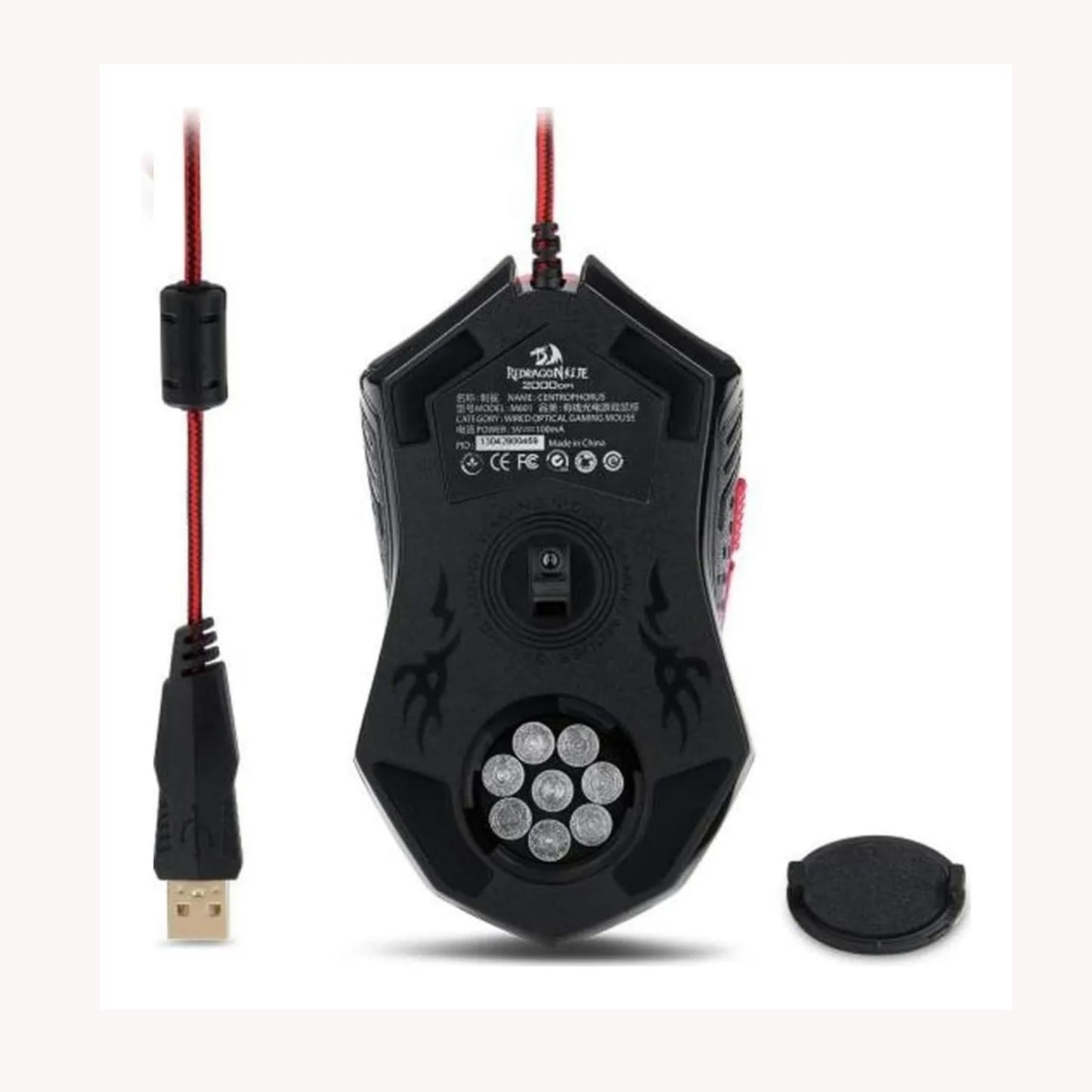 Mouse Raton Gamer Rgb 1000hz 7k Dpi Redragon Centrophorus 2