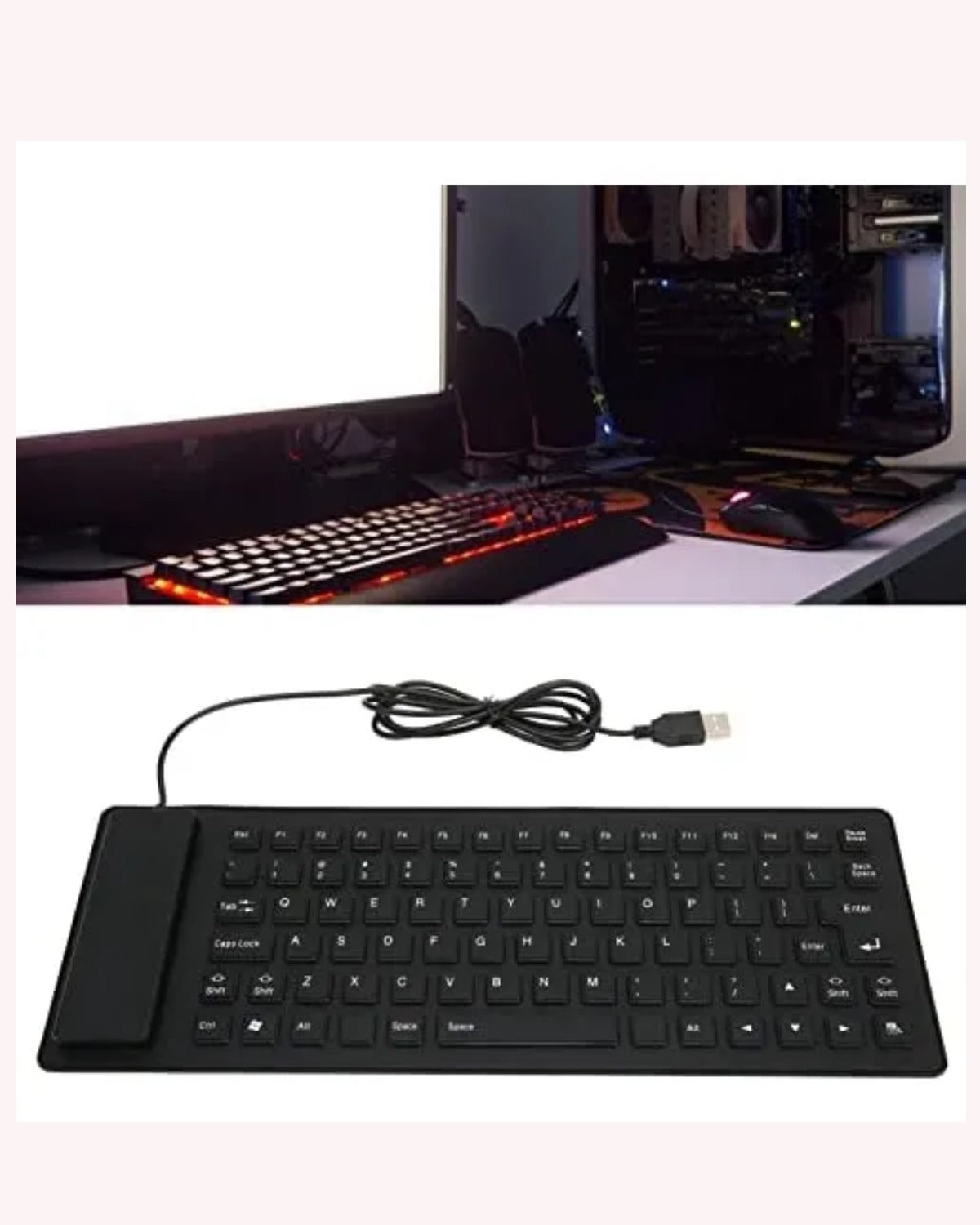 Teclado Portatil resistente al Agua Usb Flexible