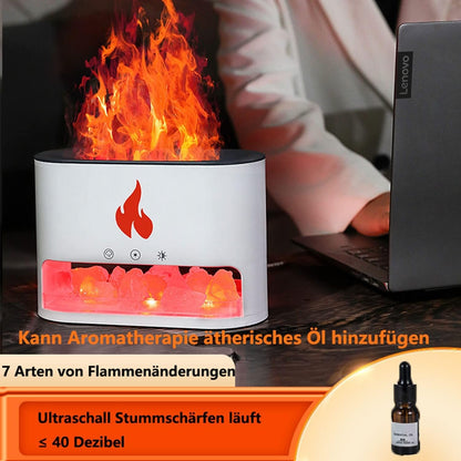 Humificador Difusor De Aromas Con Efecto LLama 3D Y Piedras De Sal