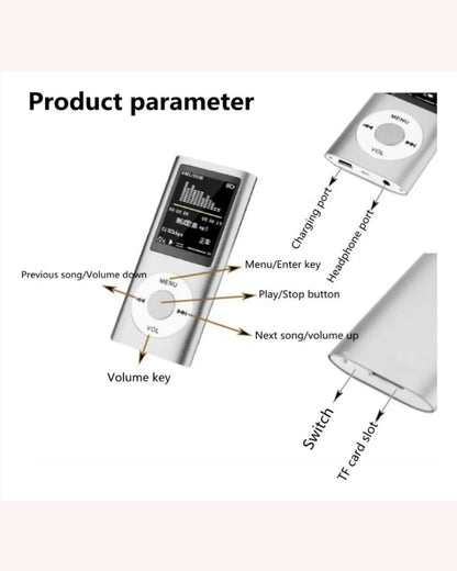 Reproductor MP3 MP4 Andowl Qpod5 1.8” con Radio FM y Pantalla LCD