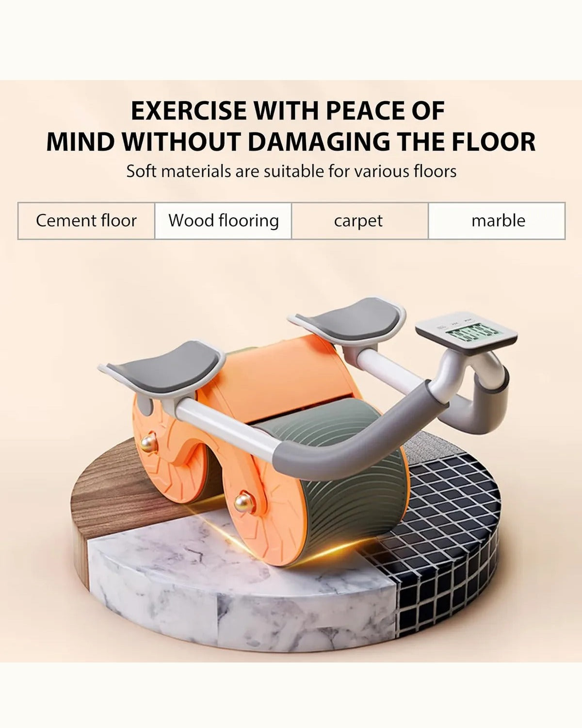 Rueda Para Abdominales Espalda Glúteos Y Pecho Con Contador