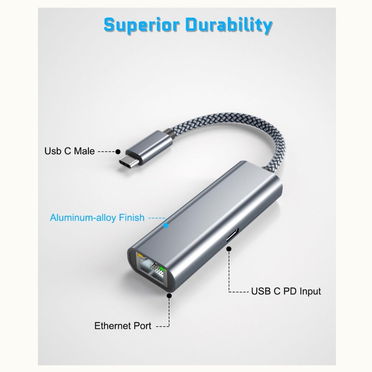 Adaptador Conversor Tipoc A Red Rj45 Gb Tipoc Carga Pd