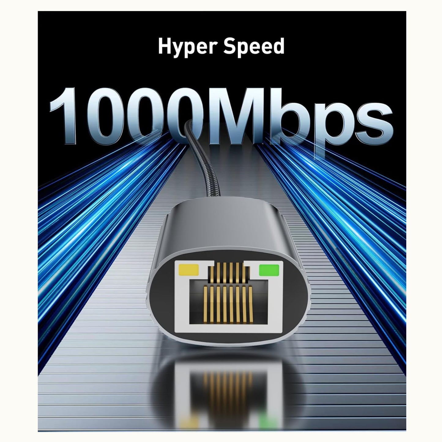 Adaptador Reborn Usb-c A Rj45 Ethernet Gris Metálico