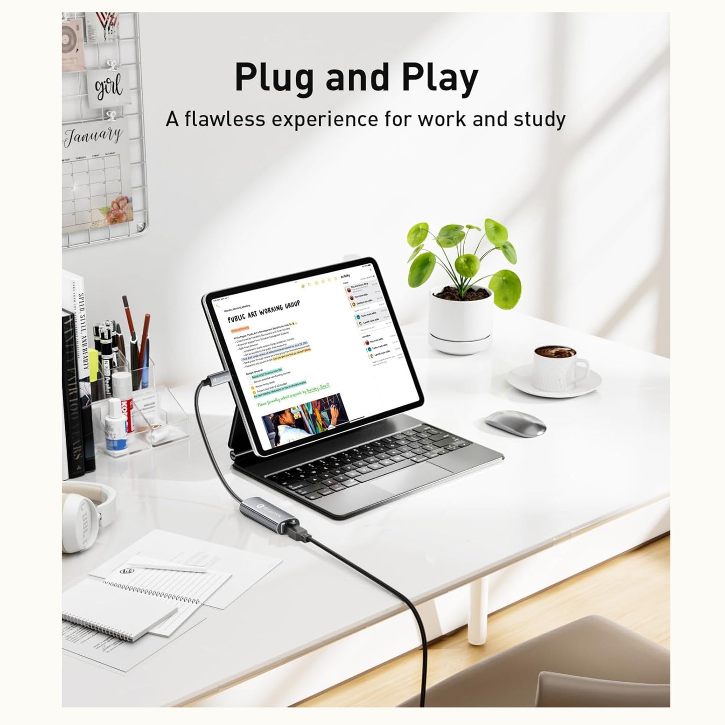 Adaptador Reborn Usb-c A Rj45 Ethernet Gris Metálico