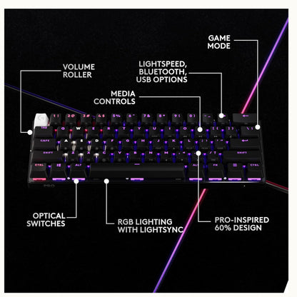 Teclado Inalámbrico Logitech G Pro X 60 Lightspeed Negro