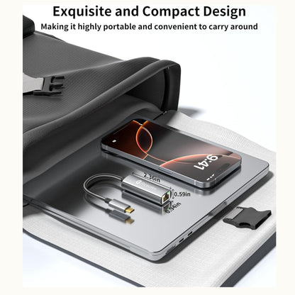 Adaptador Reborn Usb-c A Rj45 Ethernet Gris Metálico