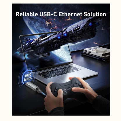 Adaptador Reborn Usb-c A Rj45 Ethernet Gris Metálico