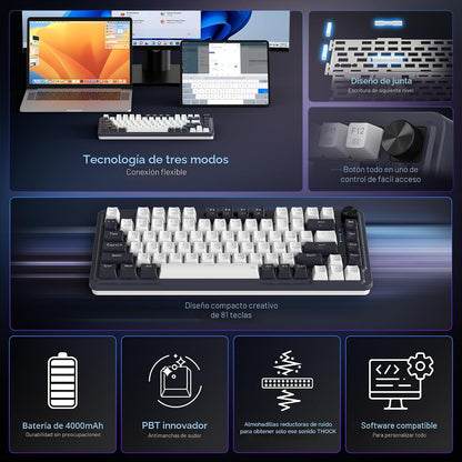 TECLADO GAMER REDRAGON UCAL PRO K673RGB-PRO INALAMBRICO