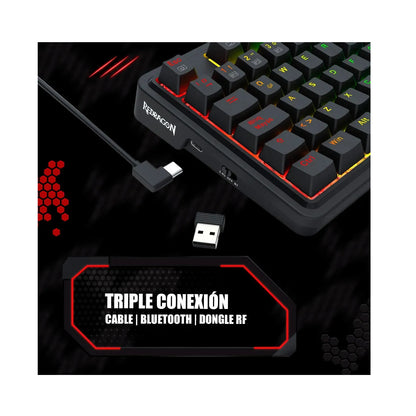 TECLADO GAMER REDRAGON UCAL PRO K673RGB-PRO INALAMBRICO
