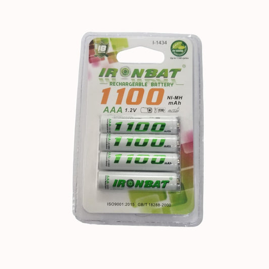 Pilas Recargables Aaa X4 1100 Mah De Alta Capacidad Ironbat