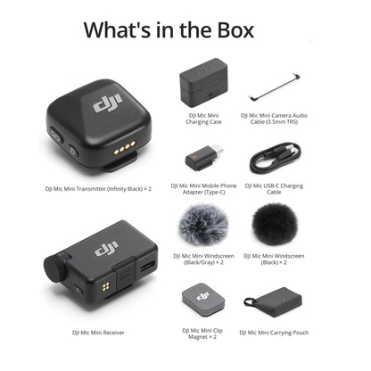 Microfono Inalambrico Dji Mic Mini 2tx 1rx Profesional Negro