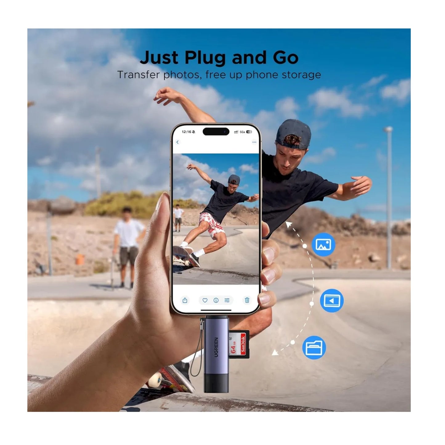 Lector De Tarjetas Sd Micro Sd Usb Tipo C Ugreen 3.0 5gbps