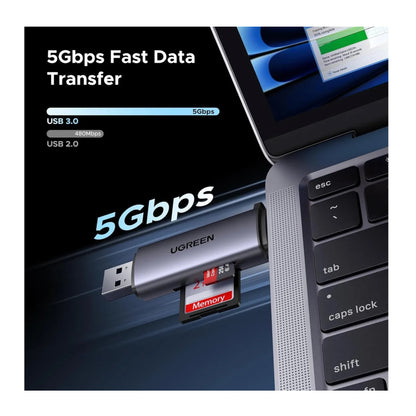 Lector De Tarjetas Sd Micro Sd Usb Tipo C Ugreen 3.0 5gbps