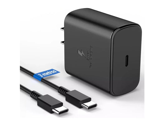 Cargador Rápido Tipo C Para Samsung Galaxy 45w Color Negro
