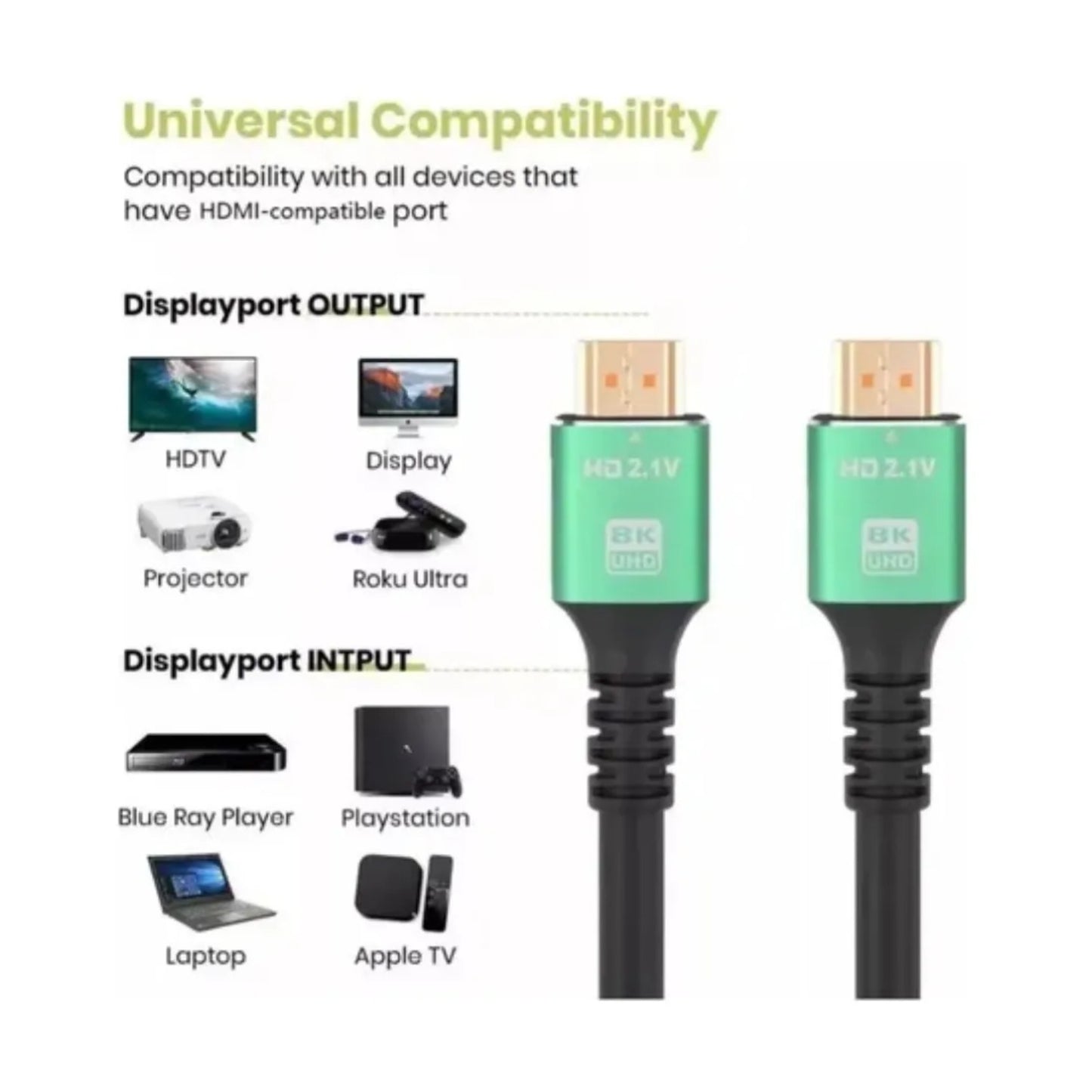 Cable Hdmi Premium 8k 4k Alta Velocidad Ultra Hd 5 Metros