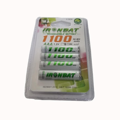 Pilas Recargables Aaa X4 1100 Mah De Alta Capacidad Ironbat
