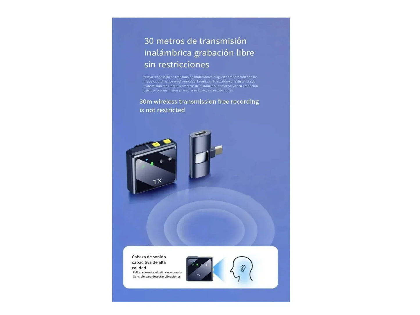 Microfono De Solapa Inalambrico Con Cancelacion De Ruido F9