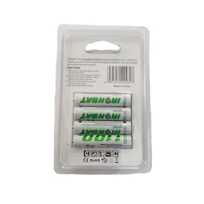 Pilas Recargables Aaa X4 1100 Mah De Alta Capacidad Ironbat