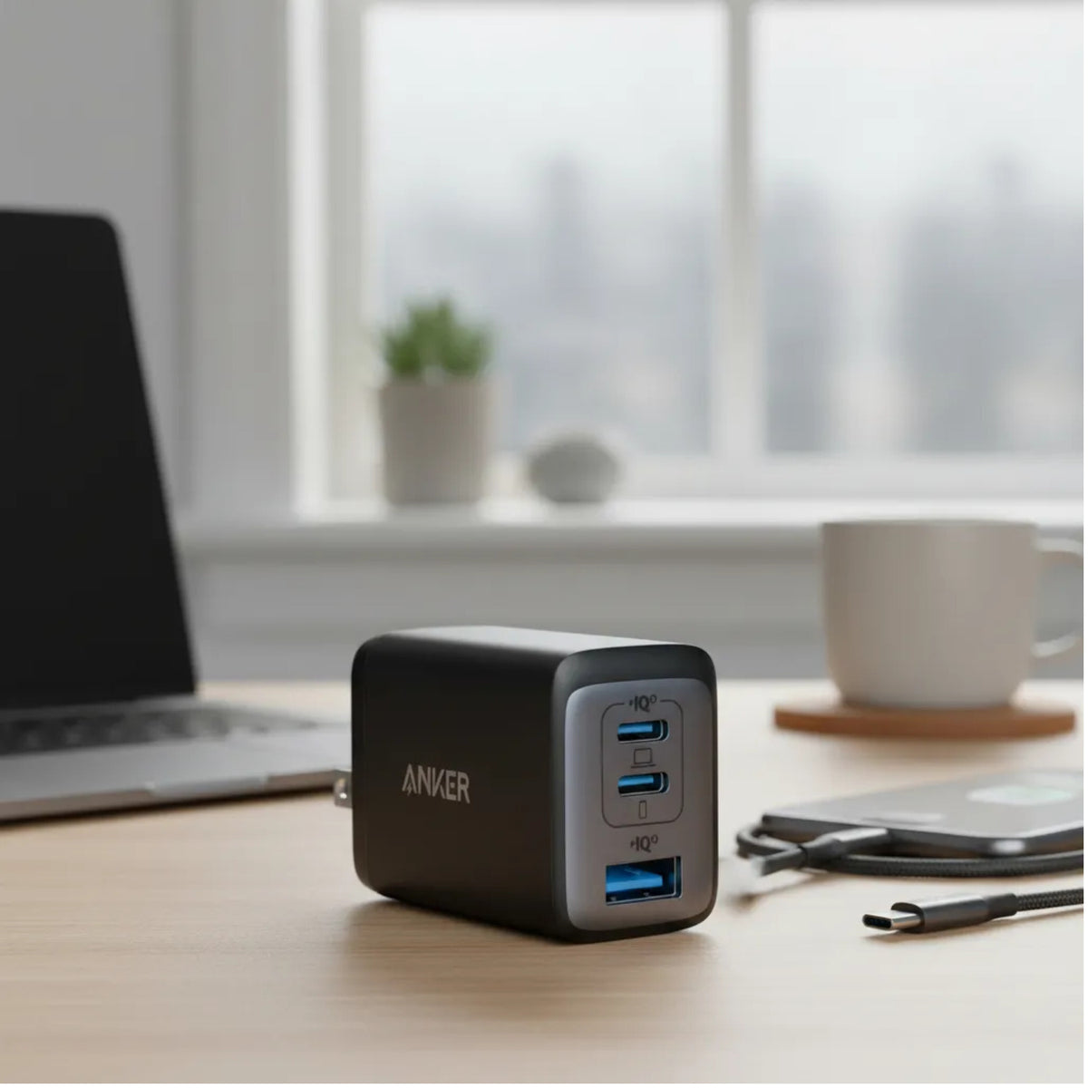 Cargador Carga Rapida 3 Puertos 2 Tipo C 65w Anker Powerport