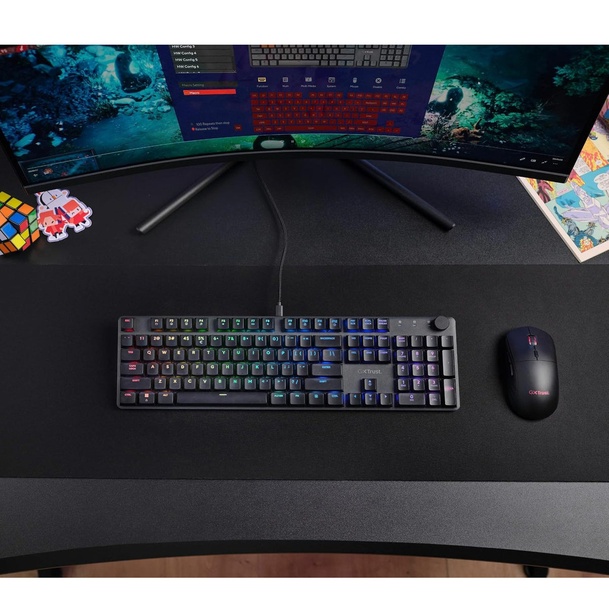Teclado Mecanico Rgb Al 100% Roller Programable Trust Torix