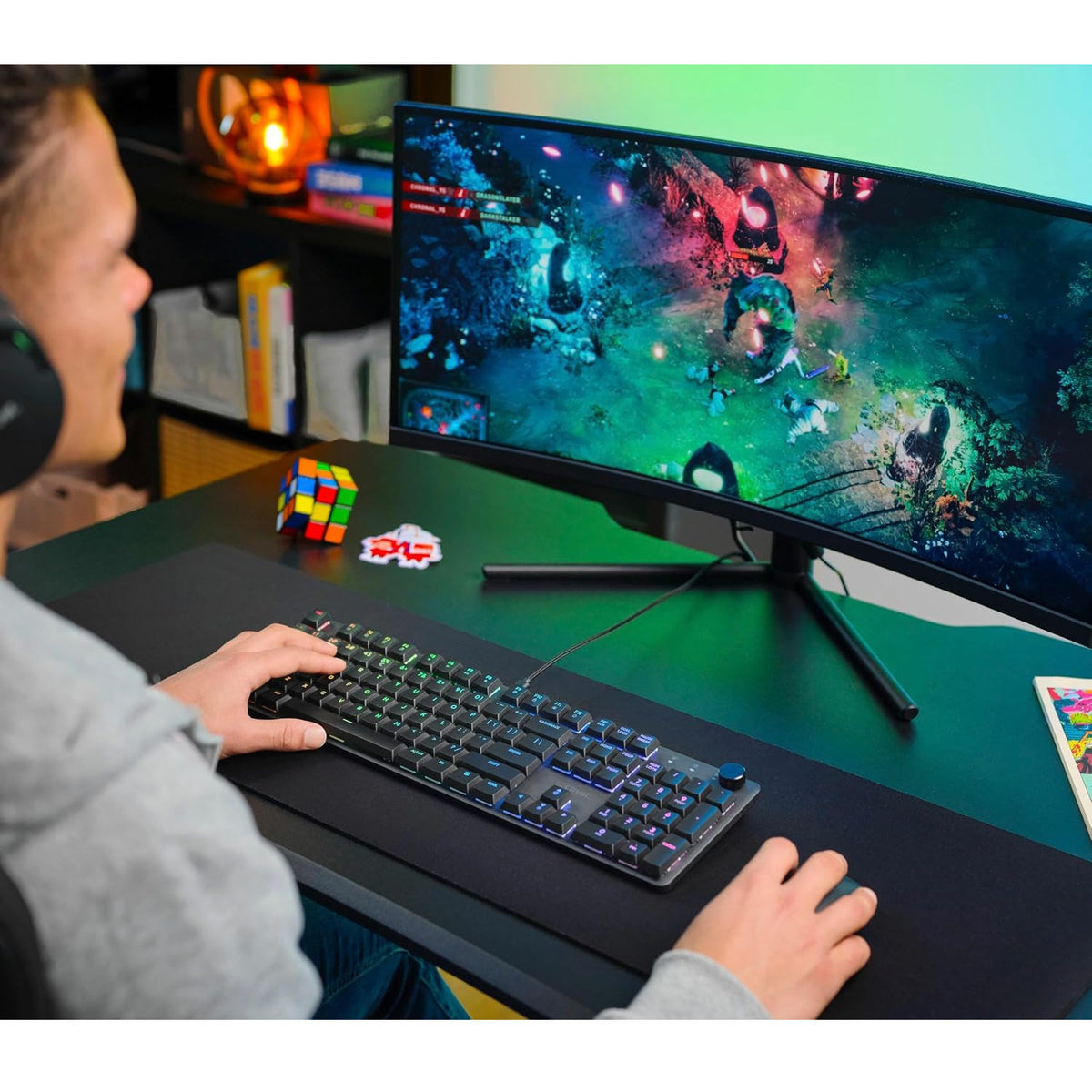 Teclado Mecanico Rgb Al 100% Roller Programable Trust Torix