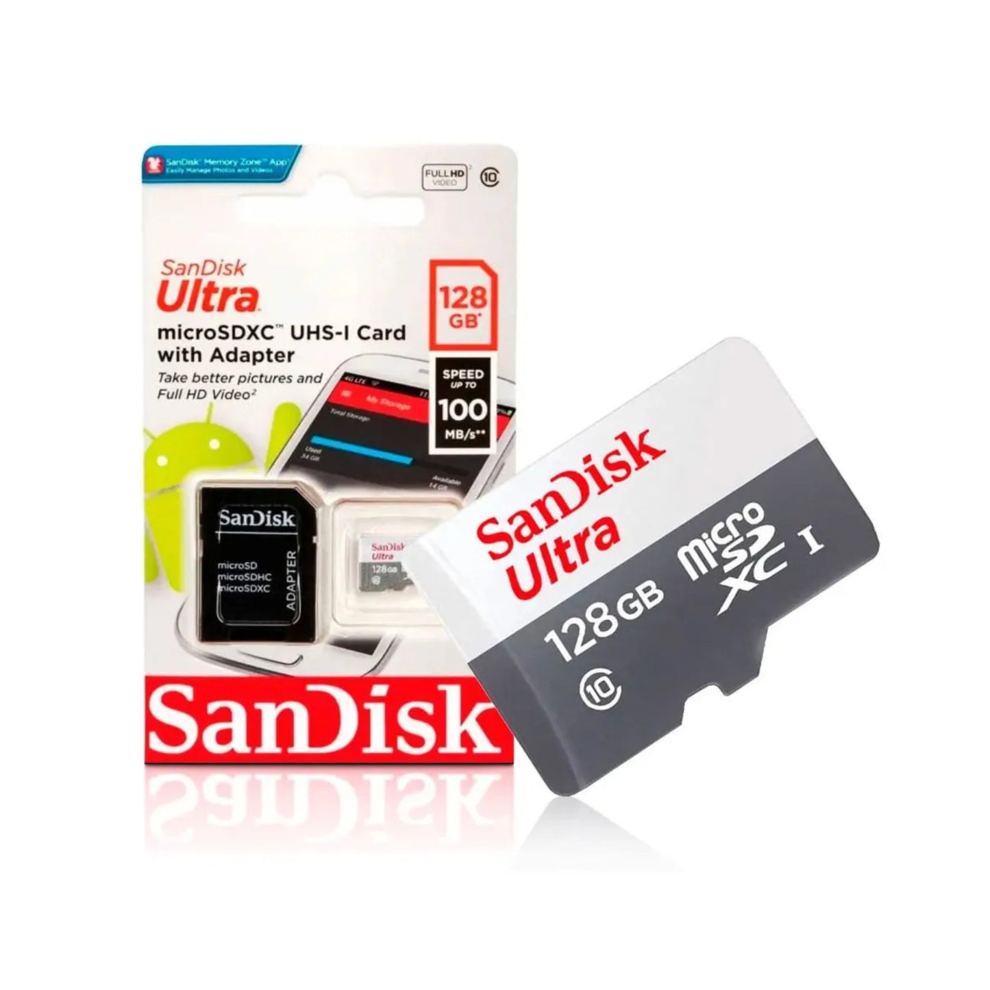 Tarjeta De Memoria Sandisk Ultra Con Adaptador Sd 128gb