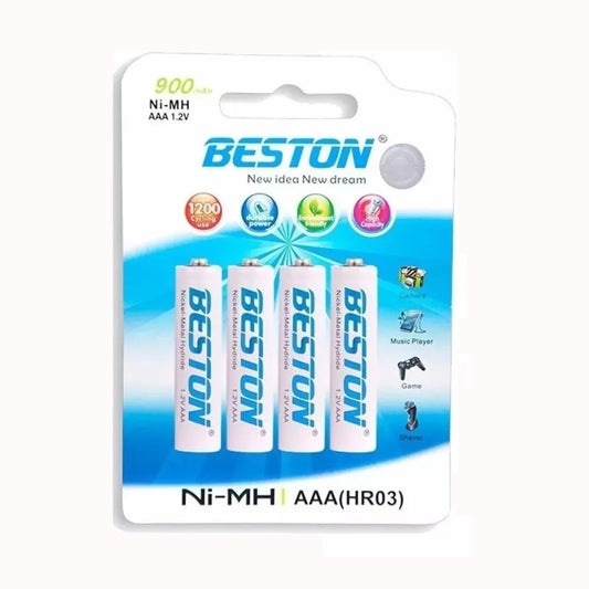 Pila Bateria Pack Aaax4 900 Mah Beston 1.2v | Larga Duracion