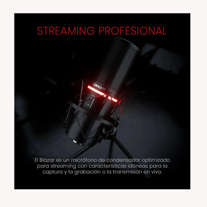 Microfono Streaming Gaming Reuniones | Redragon Blazar Gm300