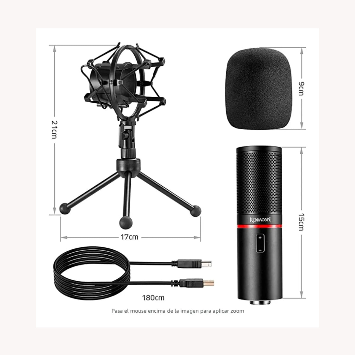Microfono Streaming Gaming Reuniones | Redragon Blazar Gm300