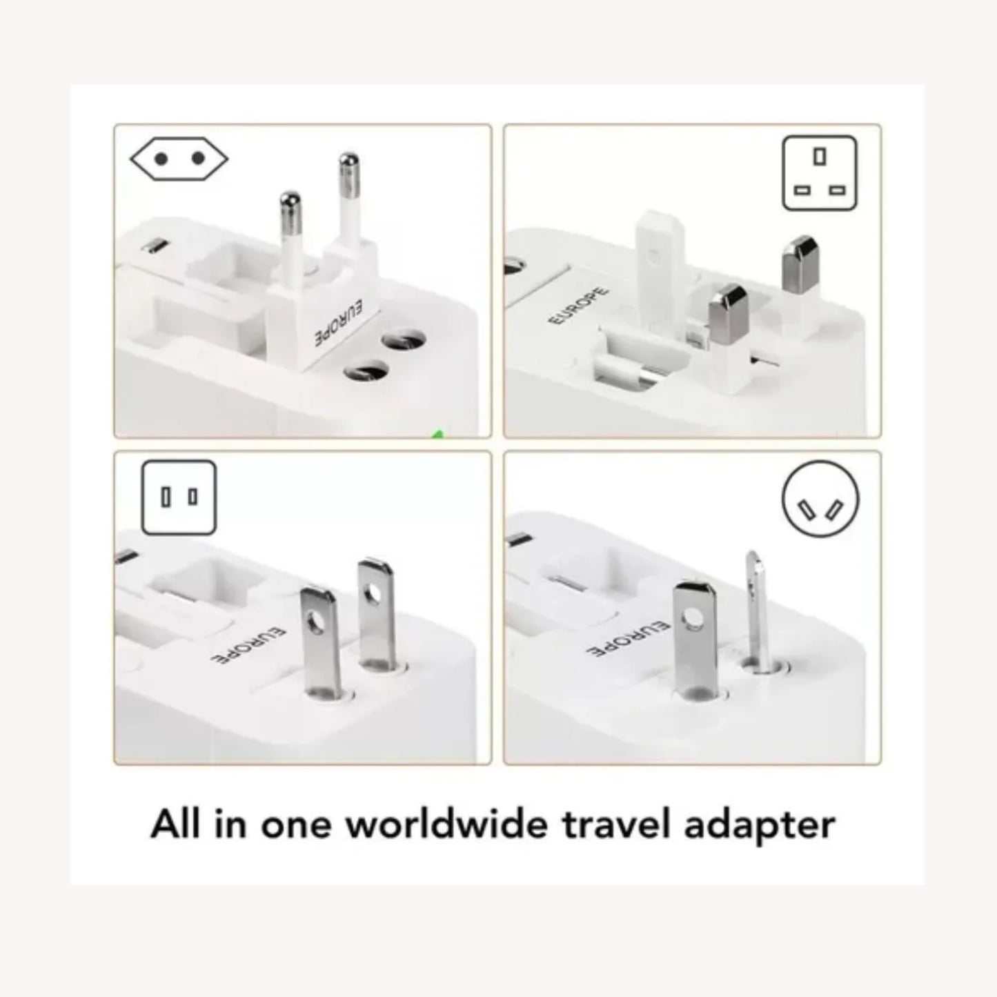 Adaptador De Corriente Universal Internacional Us/eu/la/asn