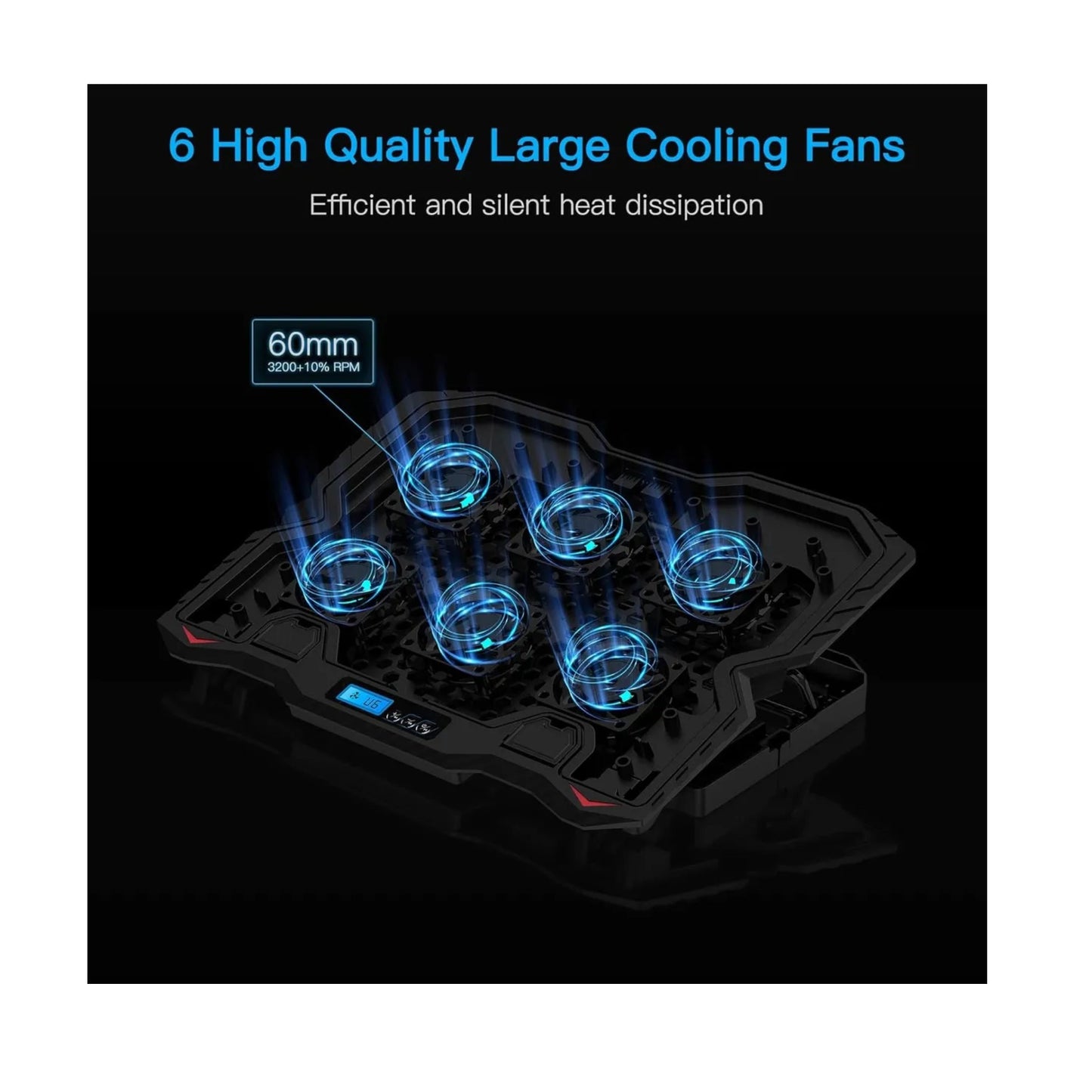 Base Soporte Refrigerante Portatil 6 Fans 17in Gamer Jyr 021