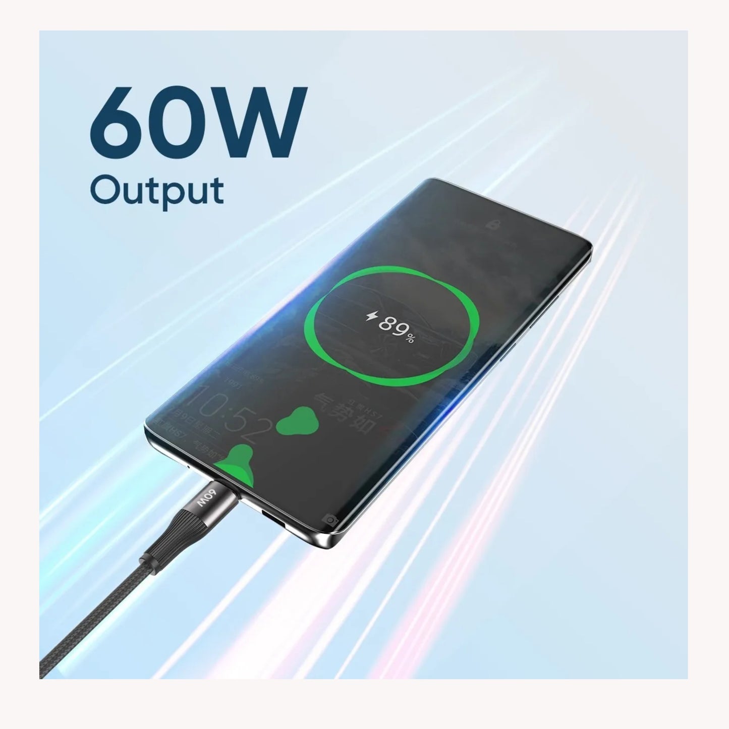 Cable Usb Tipo C A Usb Tipo C 2m 60w 200cm Vidvie Cb4038