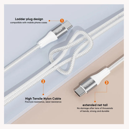 Cable Usb Tipo C A Usb Tipo C 2m 60w 200cm Vidvie Cb4038